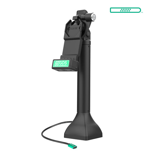 RAM Mounts GDS 14-inch key-locking pedestal dock with USB-C for IntelliSkin tablets with Uni-Conn adapter – main product photo