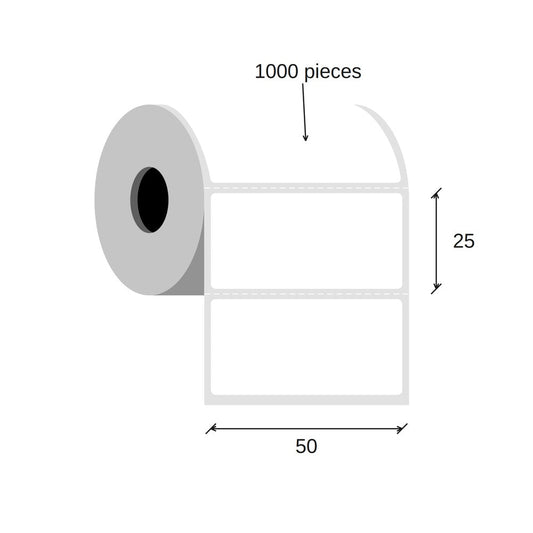 SCANSHOP thermal label roll 50 x 25 mm diagram