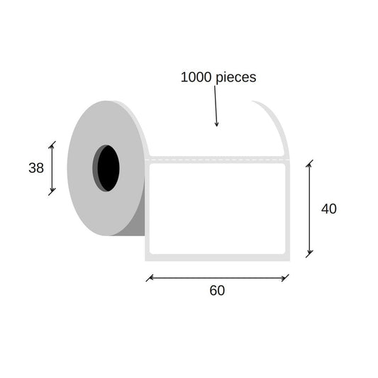 SCANSHOP thermal label roll 60 x 40 mm diagram