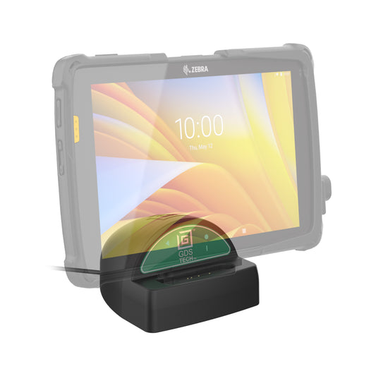 RAM Mounts GDS desktop dock with USB-C Power Delivery for large tablets in IntelliSkin – alternative view