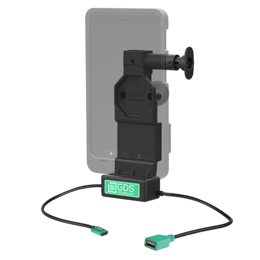 RAM Mounts GDS Uni-Conn tablet dock + USB-A with release button – alternative view