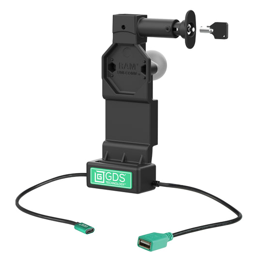 RAM Mounts GDS Uni-Conn locking tablet dock + USB-A with release button – product photo