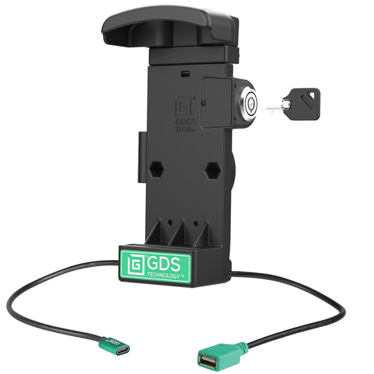 RAM Mounts GDS key-locking powered dock with USB-A and heated pins for Zebra TC22, TC27, TC53 and TC58 in IntelliSkin – alternative view