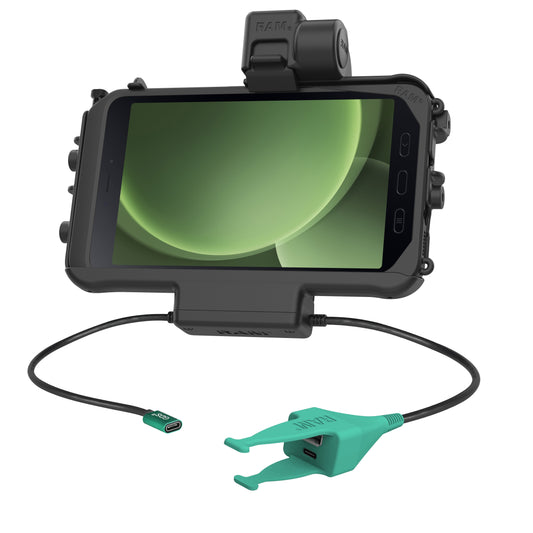 RAM Mounts Thin-Dock Powered Dock + USB-C & USB-A Data for Samsung Tab Active5 and 3 – product photo