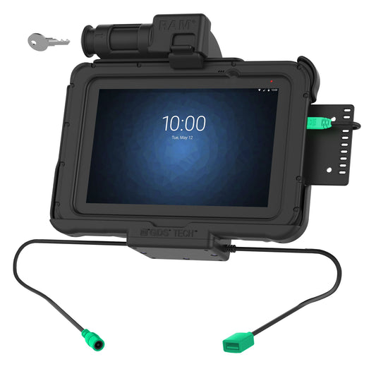 RAM Mounts key-locking GDS power + data dock with USB-A for Zebra ET5x 8.3" and 8.4" rugged tablets – product photo