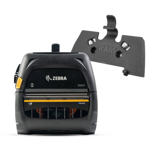 RAM Mounts quick-release printer holder for Zebra ZQ521 series – product photo