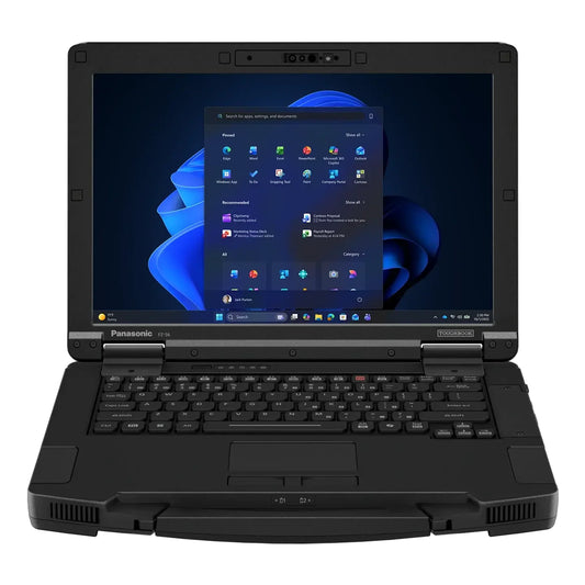 Panasonic TOUGHBOOK 56 FZ-56AZ00DB4 open front view showing the 14-inch WUXGA display and backlit keyboard