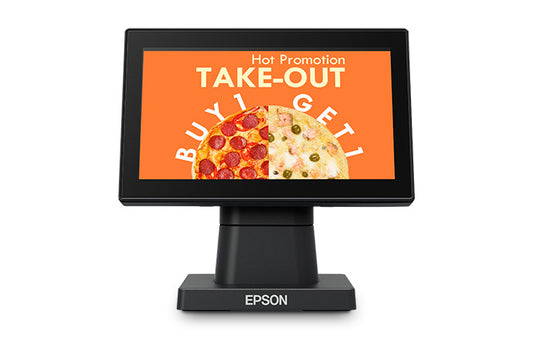 Epson DM-D70 black 7-inch colour customer display, front view