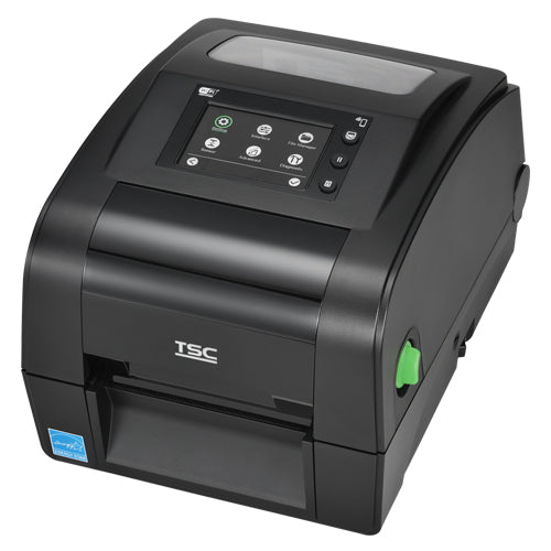 TSC TH340R 4-inch desktop UHF RFID label printer, 300 dpi, touch display, cutter, black (TH340R-A001-0022) – front view