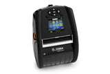 Zebra ZQ620 Plus mobile receipt and label printer, black, Wi-Fi 6 + Bluetooth, linerless (ZQ62-AUX2E14-00) – front view