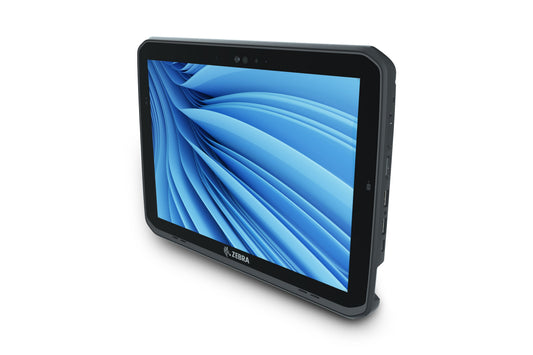 Zebra ET80 rugged tablet, Windows 10 IoT Enterprise, SE4107 standard range scanner, Wi-Fi only (ET80A-0E5A2-CF0) – angled view