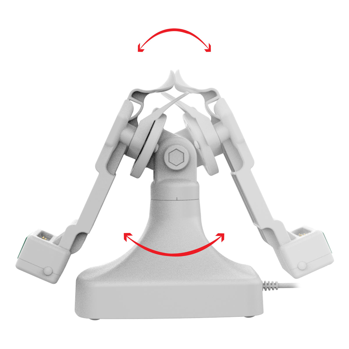 RAM Mounts GDS tilt and swivel dock with USB-C and two USB-A ports for IntelliSkin tablets with Uni-Conn adapter in grey – detail photo
