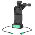 RAM Mounts GDS Uni-Conn -telakka, avainlukko oikealla, virta + USB-A-portti, IntelliSkin-kuorille (RAM-GDS-DOCKLR-U1CDU)