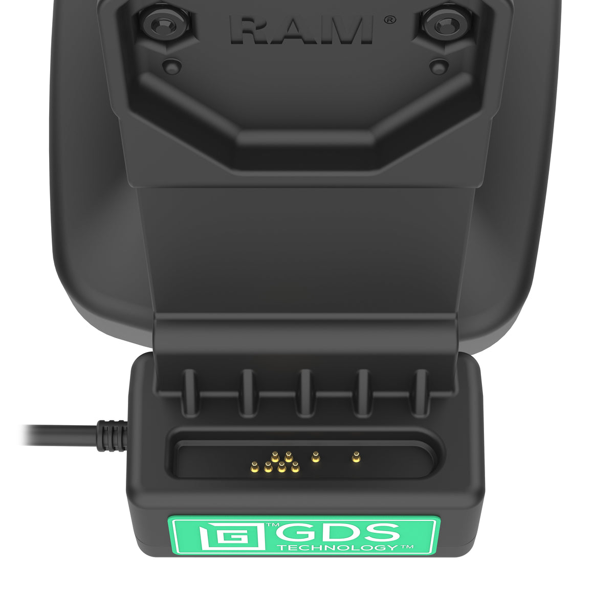 RAM Mounts GDS tilt and swivel dock with PoE and two USB-A ports for IntelliSkin tablets with Uni-Conn adapter – further product photo