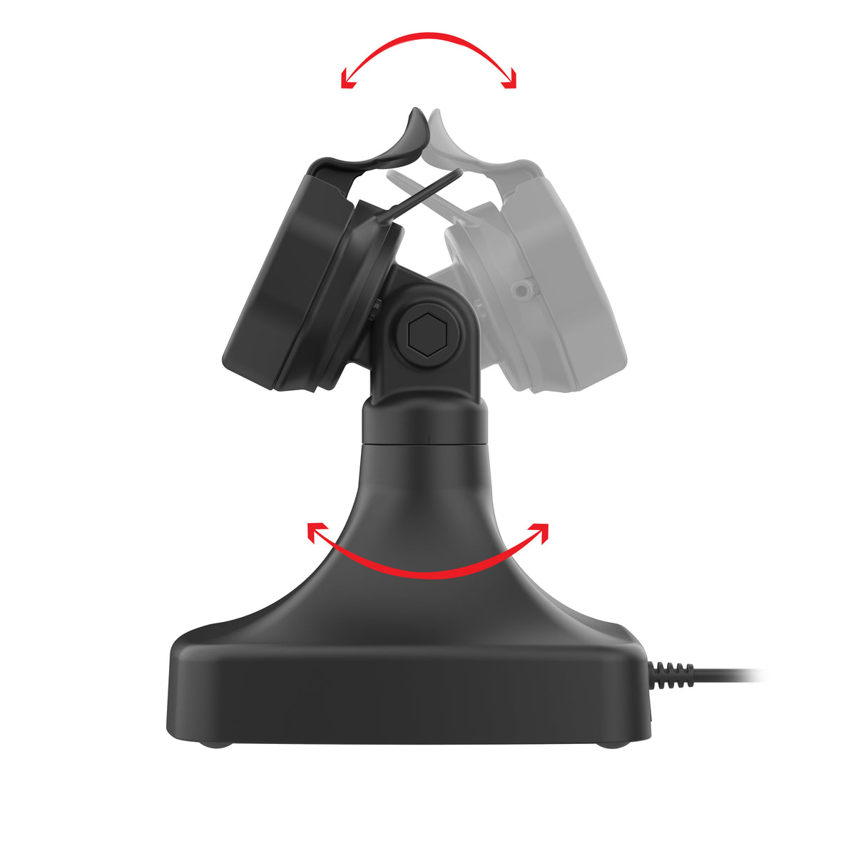 RAM Mounts GDS tilt and swivel dock with PoE and two USB-A ports for IntelliSkin Thin-Case tablets with rear pogo pads – additional view