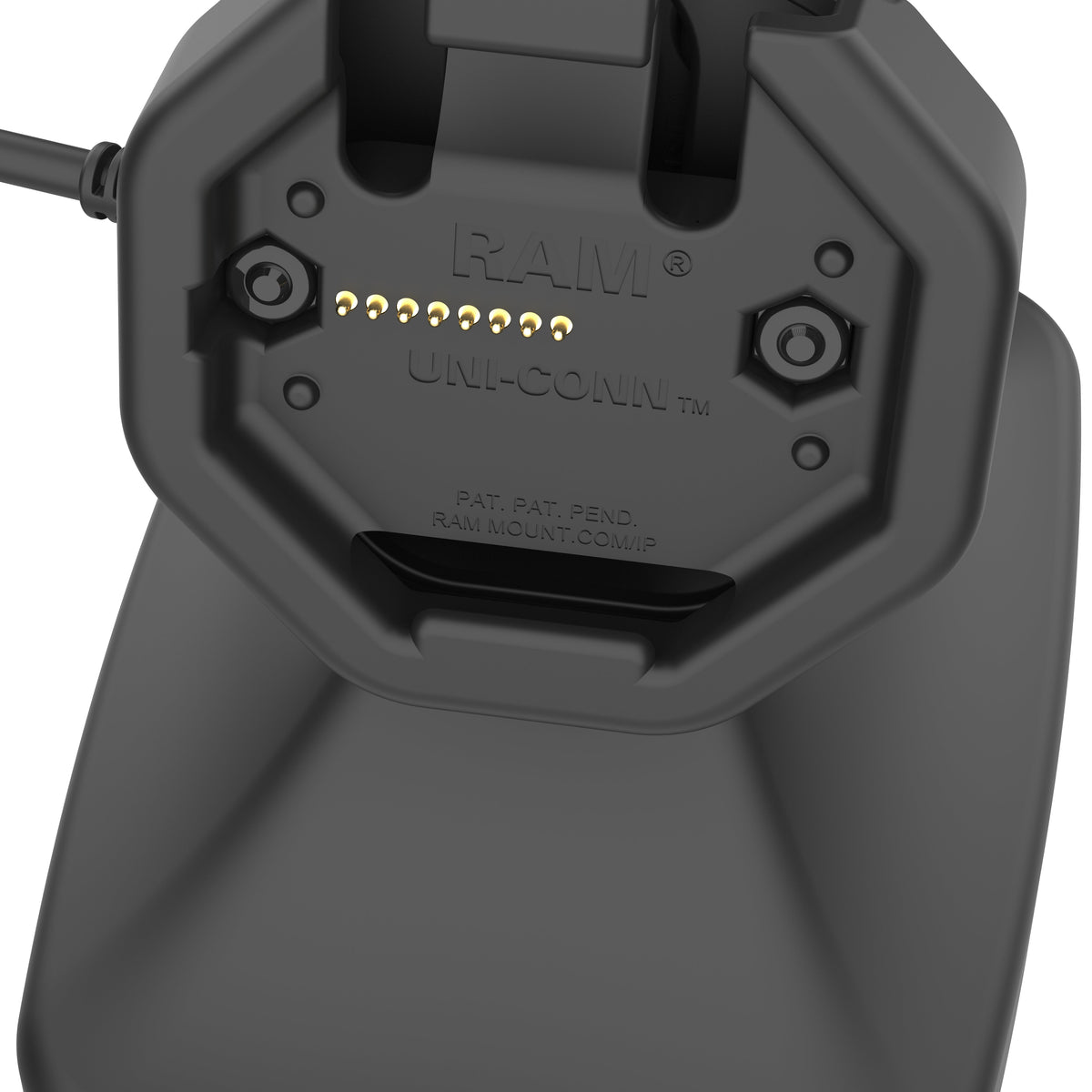 RAM Mounts GDS tilt and swivel dock with PoE for IntelliSkin Thin-Case tablets with rear pogo pads – further product photo