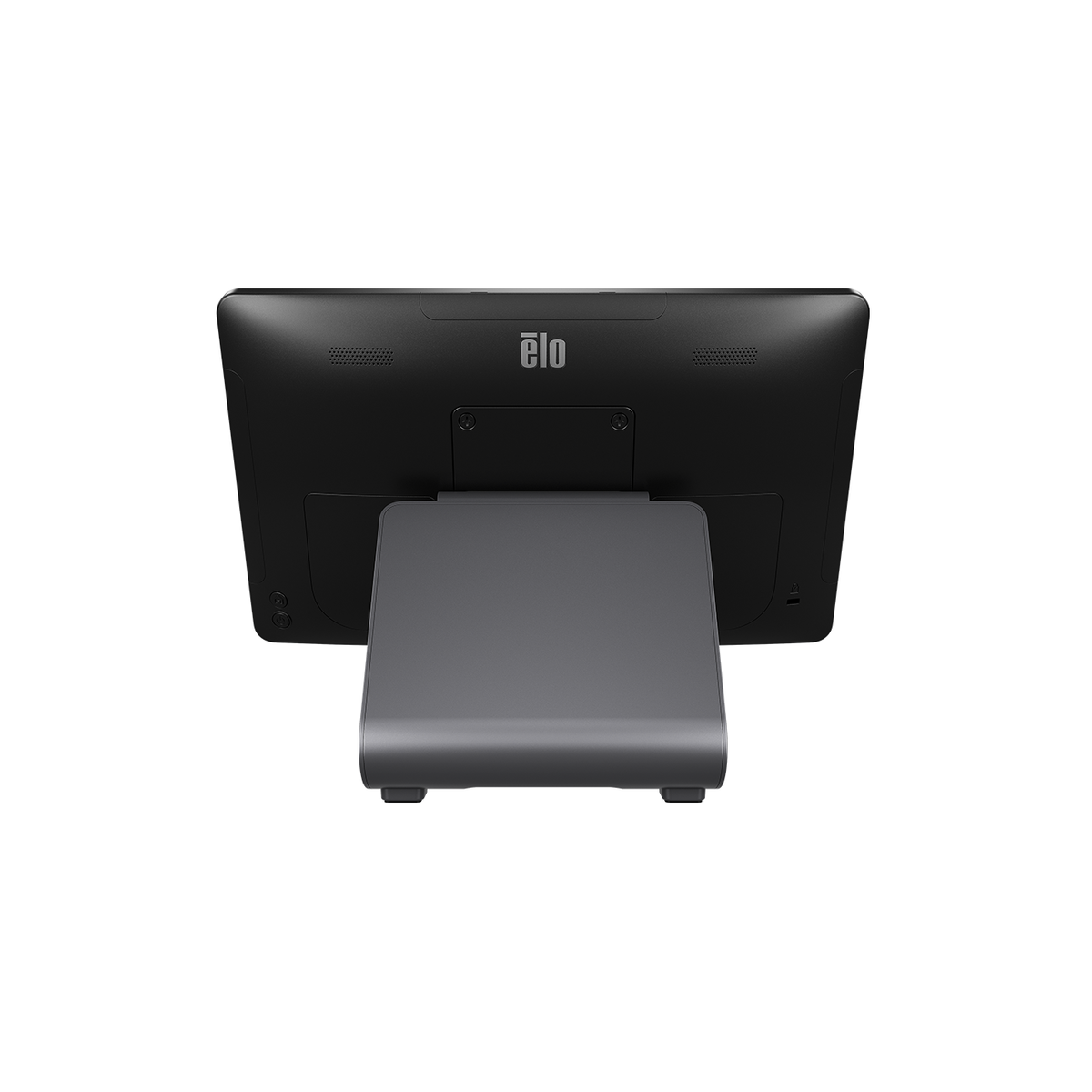 Elo 1304L 13.3" IP54 touch monitor on stand, rear view with stand (E969110)