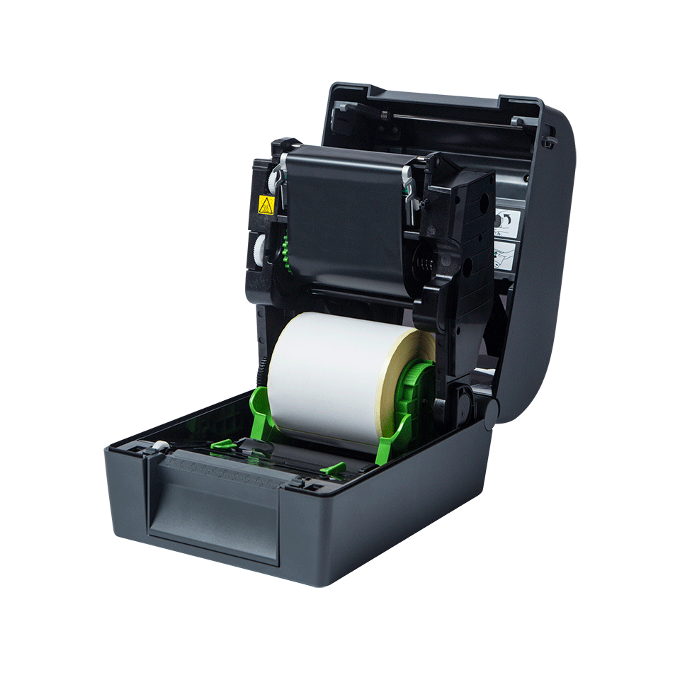 Brother TD-4650TNWB thermal transfer desktop label printer – with cover open