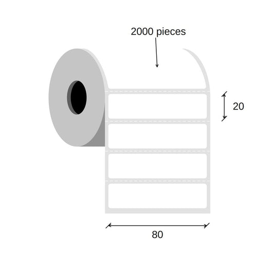 SCANSHOP thermal label roll 80 x 20 mm diagram