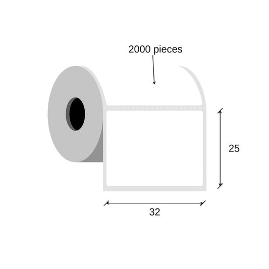 SCANSHOP thermal label roll 32 x 25 mm diagram