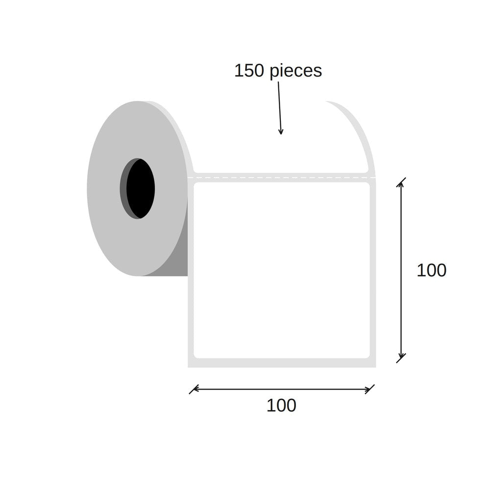 SCANSHOP thermal label roll 100 x 100 mm diagram