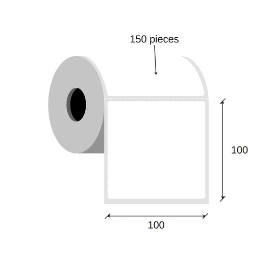 SCANSHOP thermal label roll 100 x 100 mm diagram