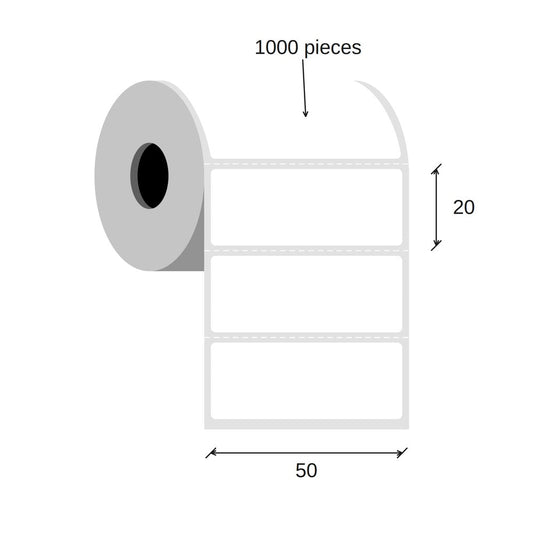 SCANSHOP thermal label roll 50 x 20 mm diagram