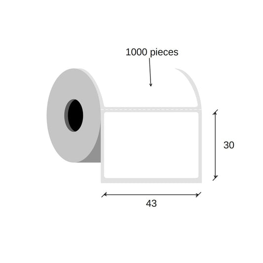 SCANSHOP thermal label roll 43 x 30 mm diagram