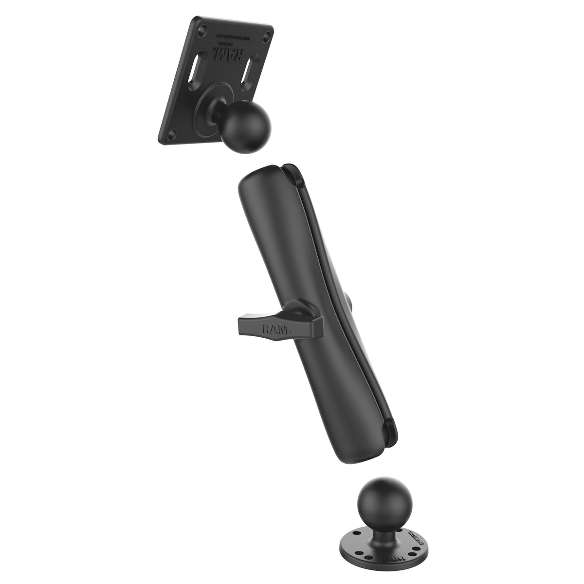 RAM Mounts C-size double ball mount with 75 × 75 mm VESA plate and long arm – additional product photo