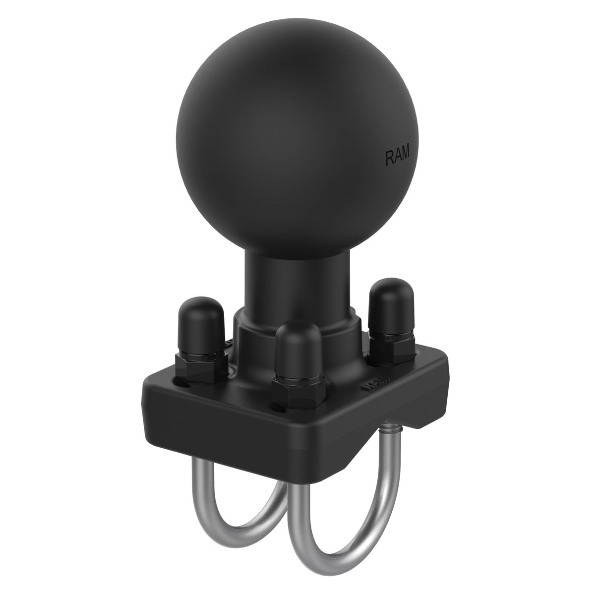 RAM Mounts D-size double U-bolt ball base for 1–1.25 inch round rails – product photo