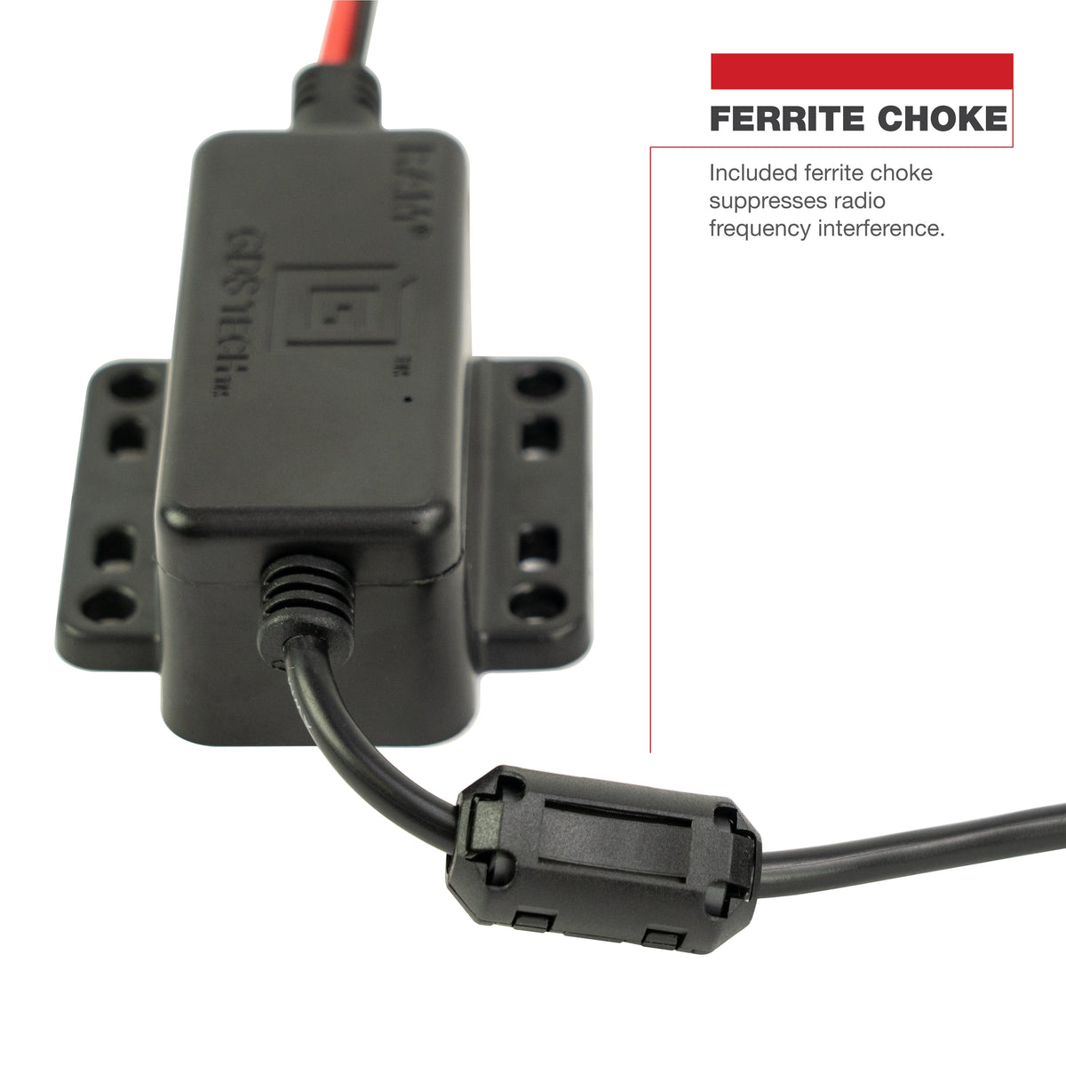 RAM Mounts GDS hardwire charger 10–30 V with male USB-C output (no PD) – alternative view