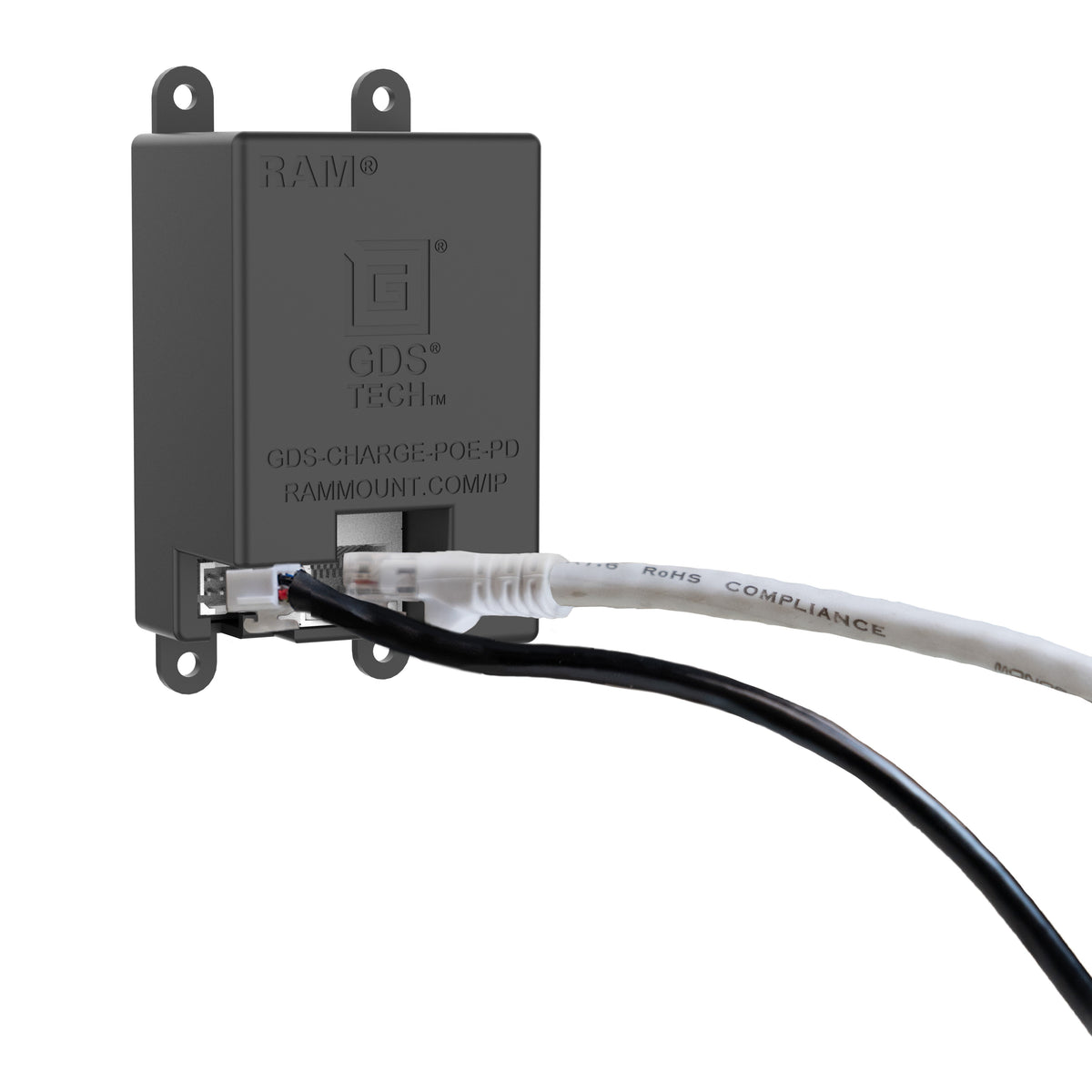 RAM Mounts GDS Uni-Conn powered snap-in dock with PoE adapter for IntelliSkin Thin-Case tablets – detail photo