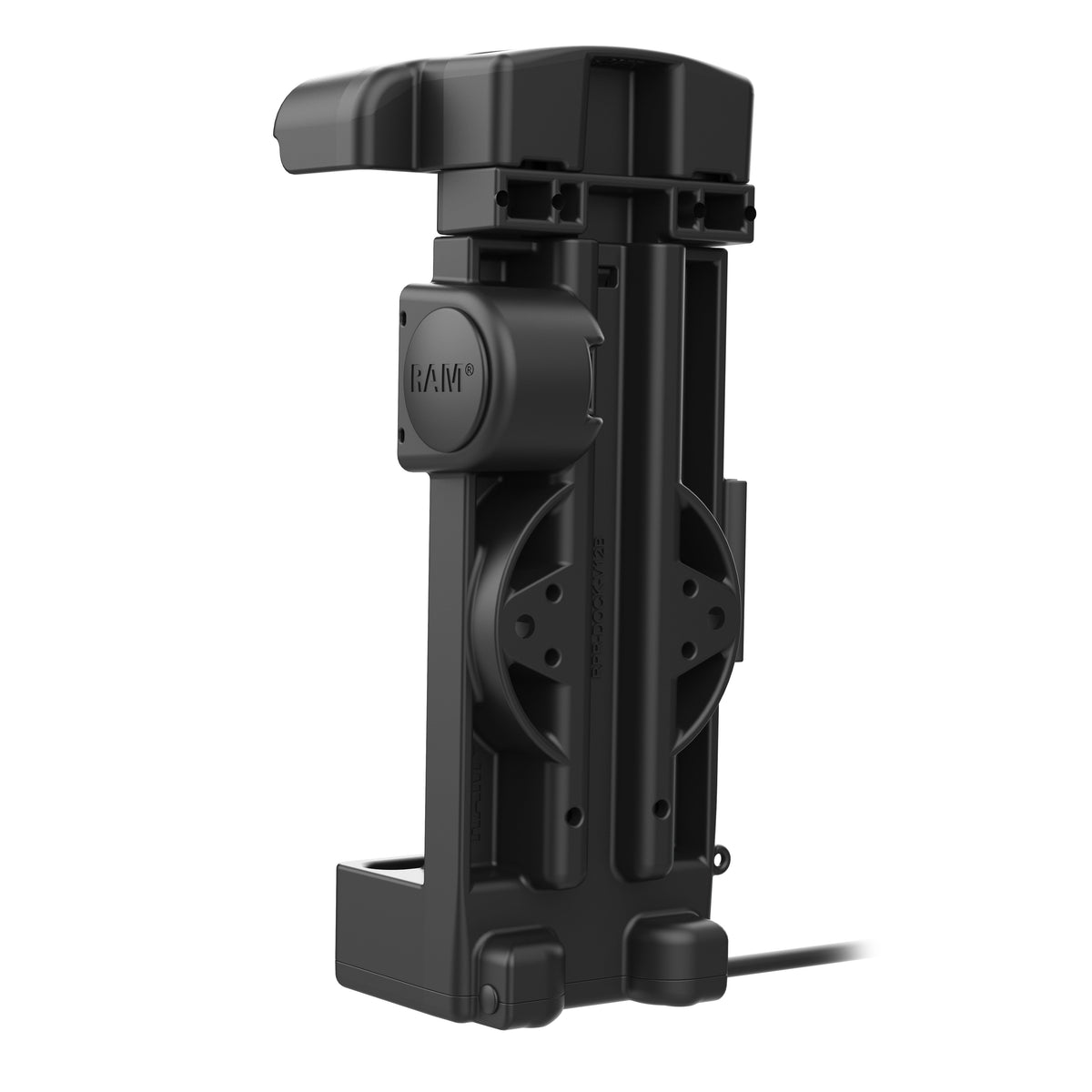 RAM Mounts GDS powered dock for Zebra TC22, TC27, TC53 and TC58 in IntelliSkin – another angle