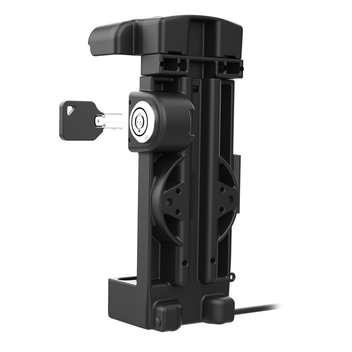RAM Mounts GDS key-locking powered dock for Zebra TC22, TC27, TC53 and TC58 in IntelliSkin – another angle