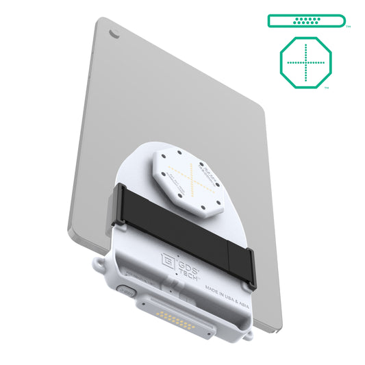 RAM Mounts GDS Tab-Conn adapter for tablets without case with D-Shape & rear pogo pads in light grey – alternative view
