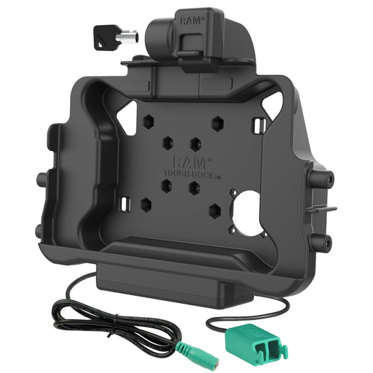 RAM Mounts key-locking power + dual USB dock for Honeywell ScanPal EDA10A tablet – alternative view