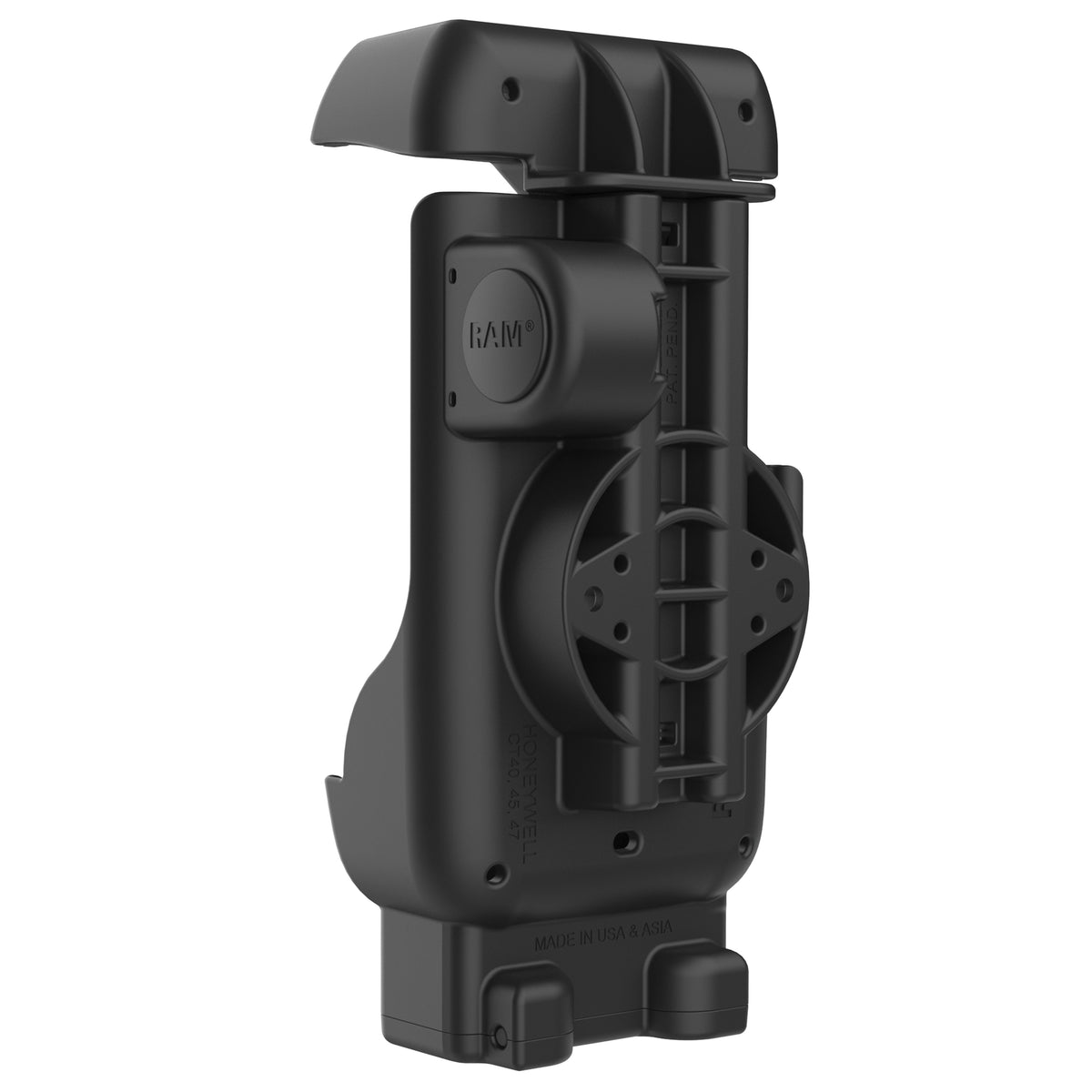RAM Mounts spring-loaded Form-Fit holder for Honeywell CT40, CT45 and CT47 – another angle