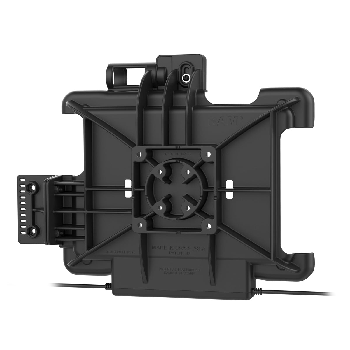 RAM Mounts power + dual USB dock for Honeywell RT10 rugged tablet – another angle