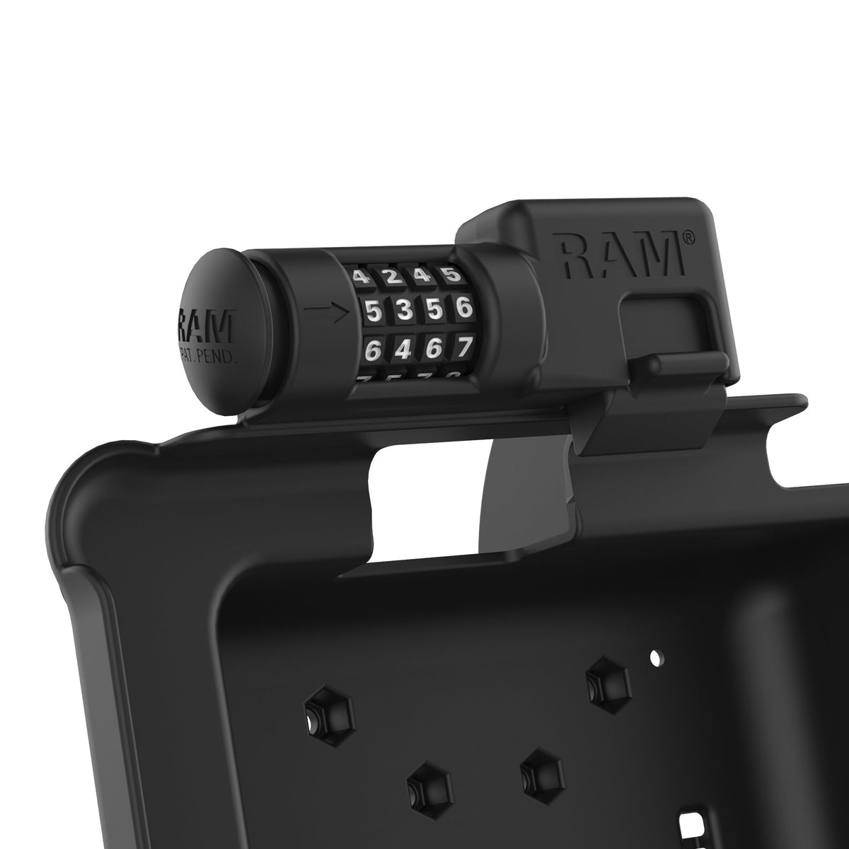 RAM Mounts combination-locking GDS powered dock for Zebra ET5x 8.3" and 8.4" rugged tablets – another angle