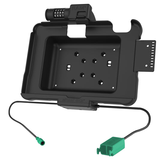 RAM Mounts combination-locking GDS power dock with dual USB-A for Zebra ET5x 10.1" rugged tablets – alternative view