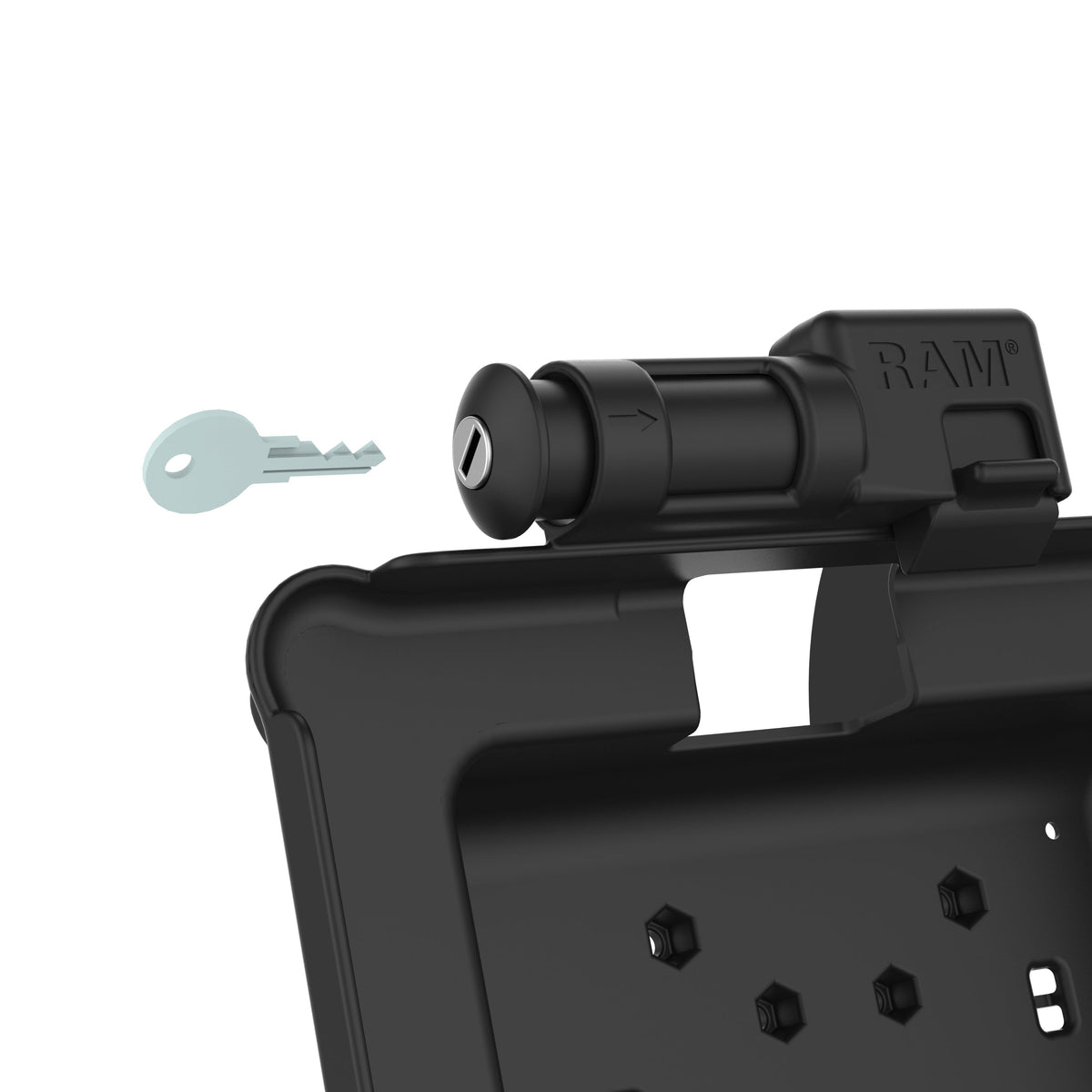 RAM Mounts key-locking GDS powered dock for Zebra ET5x 10.1" rugged tablets – another angle