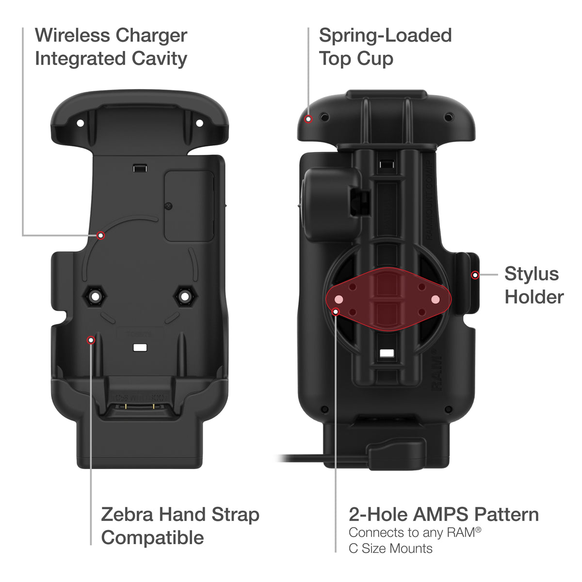 RAM Mounts Form-Fit powered dock for Zebra TC53 and TC58 – view 5