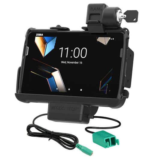 RAM Mounts locking Tough-Dock power + dual USB for Zebra ET40, ET45 and ET401 8-inch tablets with Rugged Frame – product photo