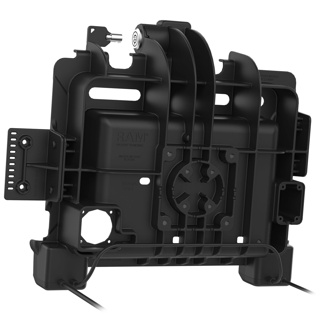 RAM Mounts Key-Locking Power + Dual USB-A Dock for Zebra ET80 and ET85 – further product photo