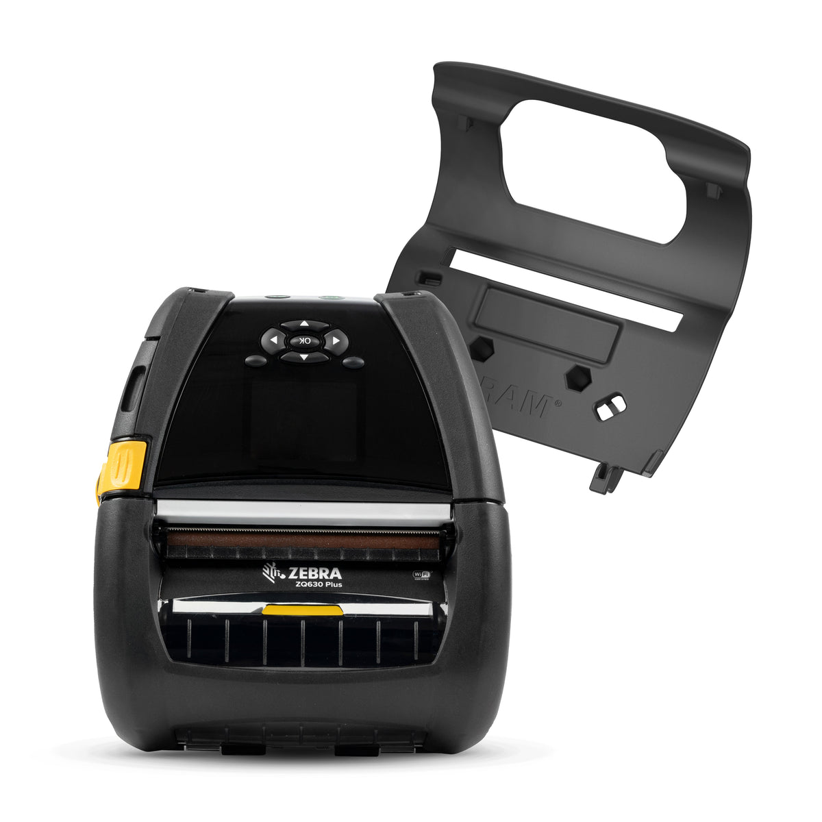 RAM Mounts quick-release printer holder for Zebra ZQ630 series – product photo