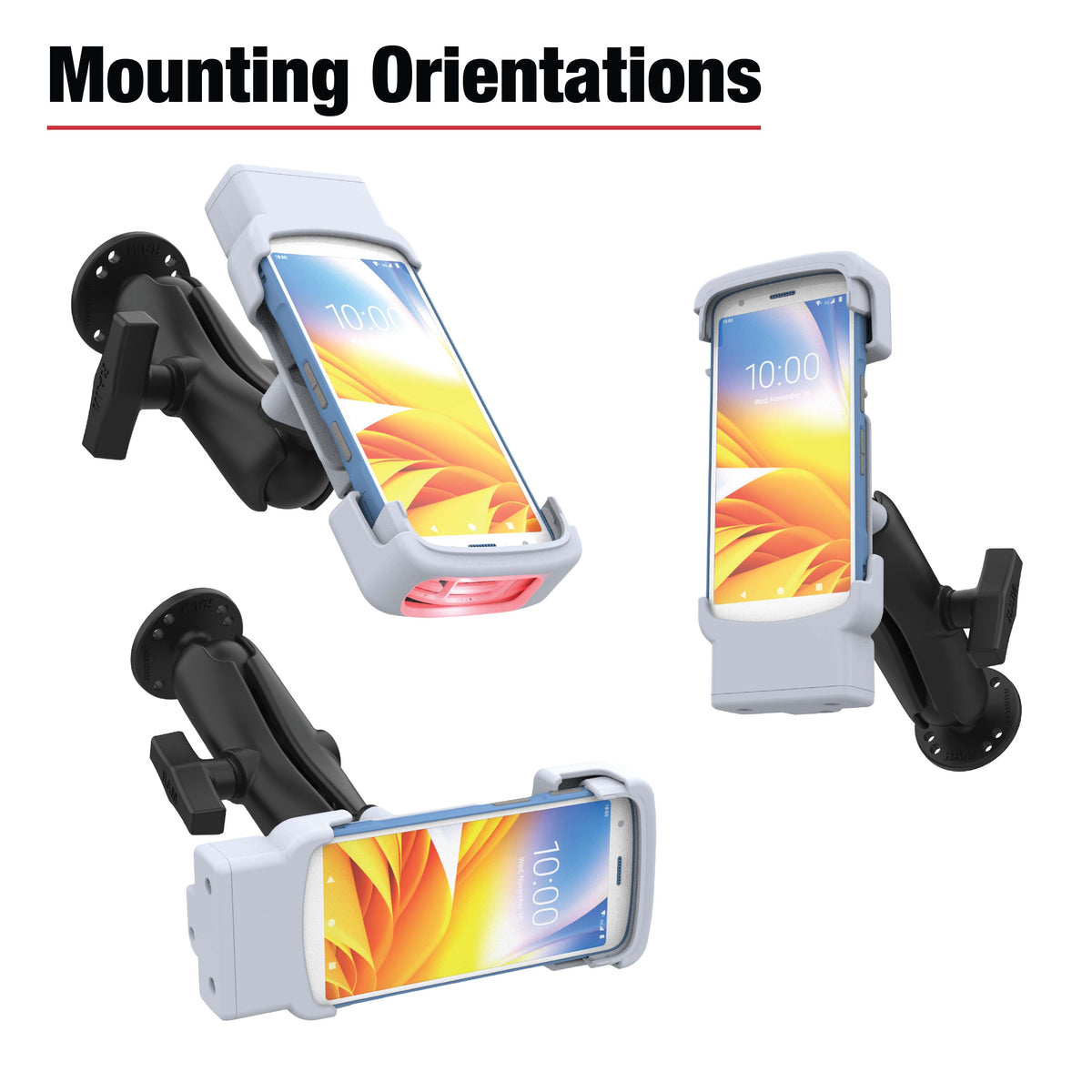 RAM Mounts grey powered dock with USB-C for Zebra HC20 and HC50 – additional view