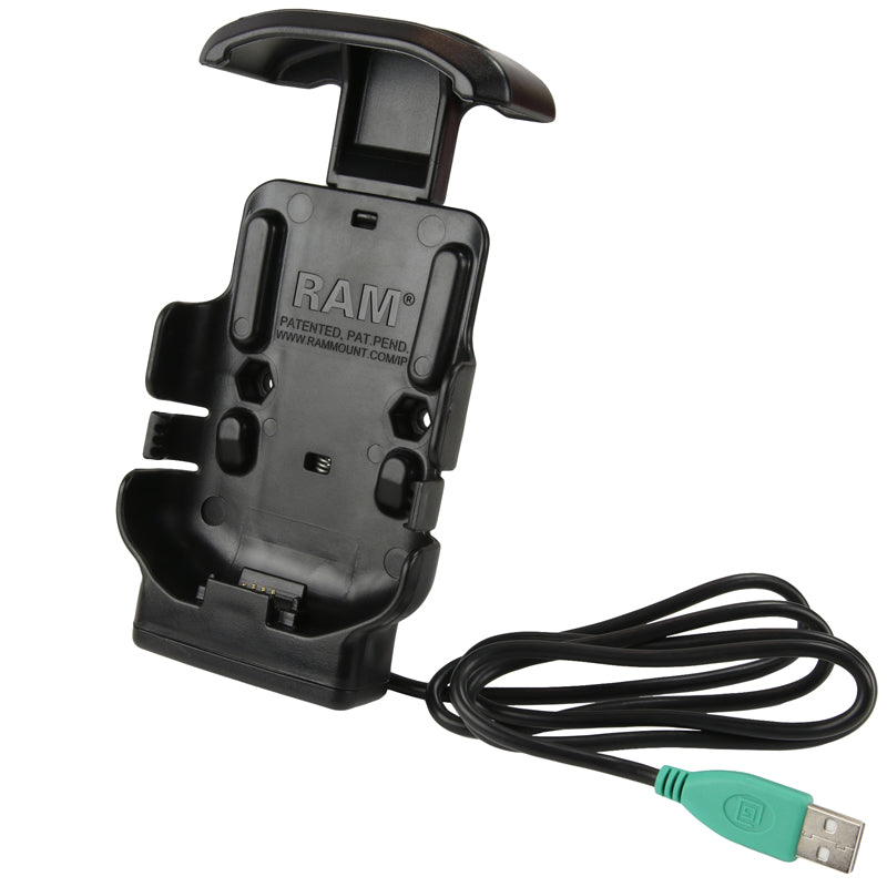 RAM Mounts spring-loaded Form-Fit powered dock with USB-A cable for Zebra TC51, TC52, TC56 and TC57 – alternative view