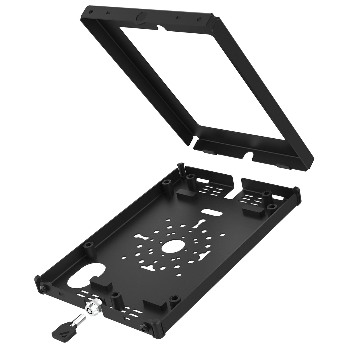 RAM Mounts key-locking Safe-Case, black steel enclosure for Apple iPad mini (A17 Pro) & mini 6 – further view