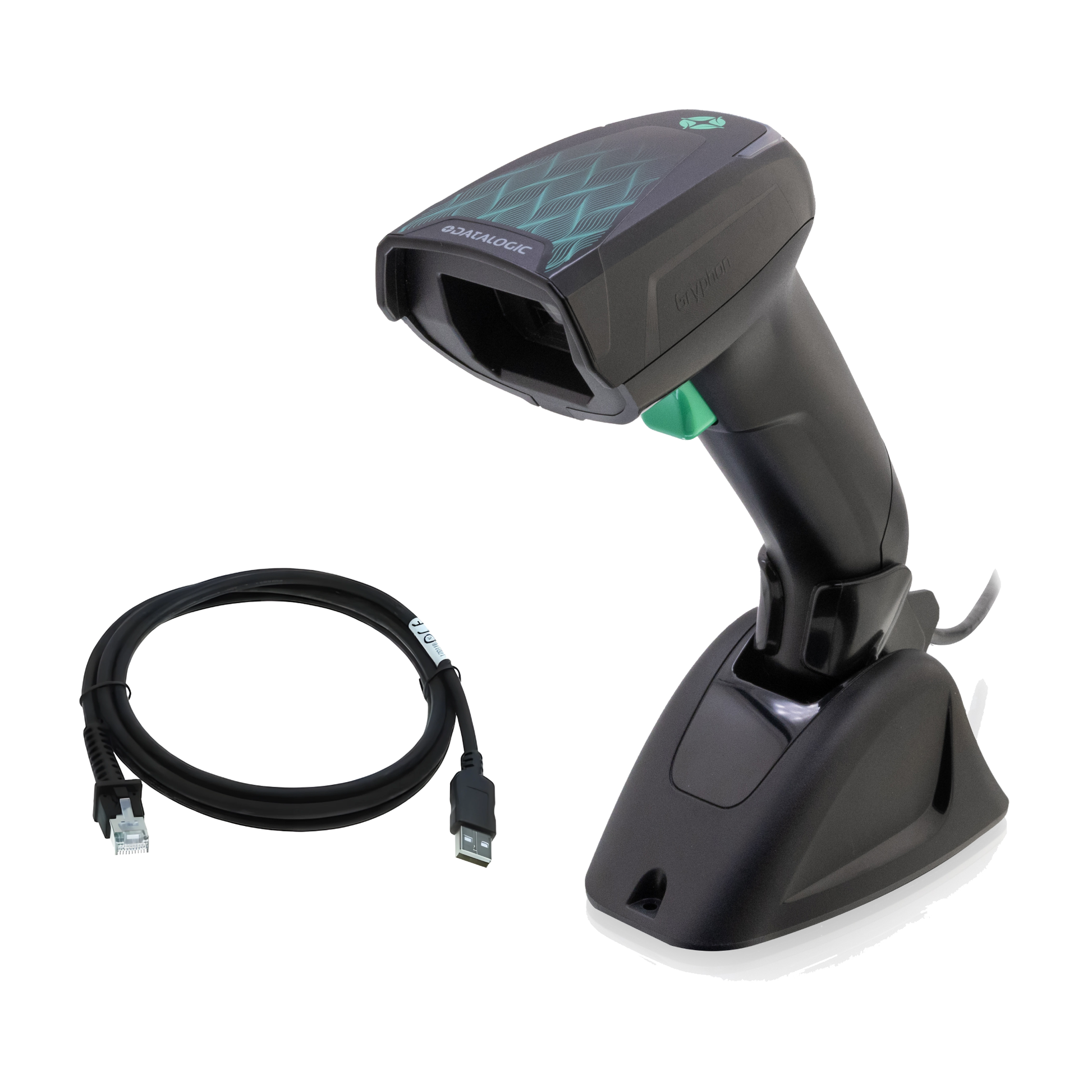Datalogic Gryphon GD4690 Barcode Scanner with stand, black (GD4690-BKK1B-HP)