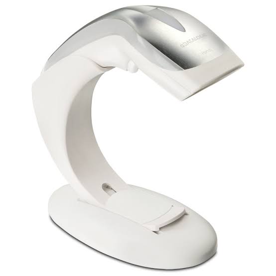 Datalogic Heron HD3430 Barcode Scanner with stand, white (HD3430-WHK1B)